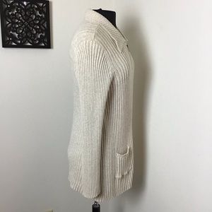 Maternity - Oatmeal, Zip Front, Ribbed Cardigan